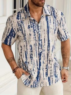 Men’s Abstract Print Summer Shirt