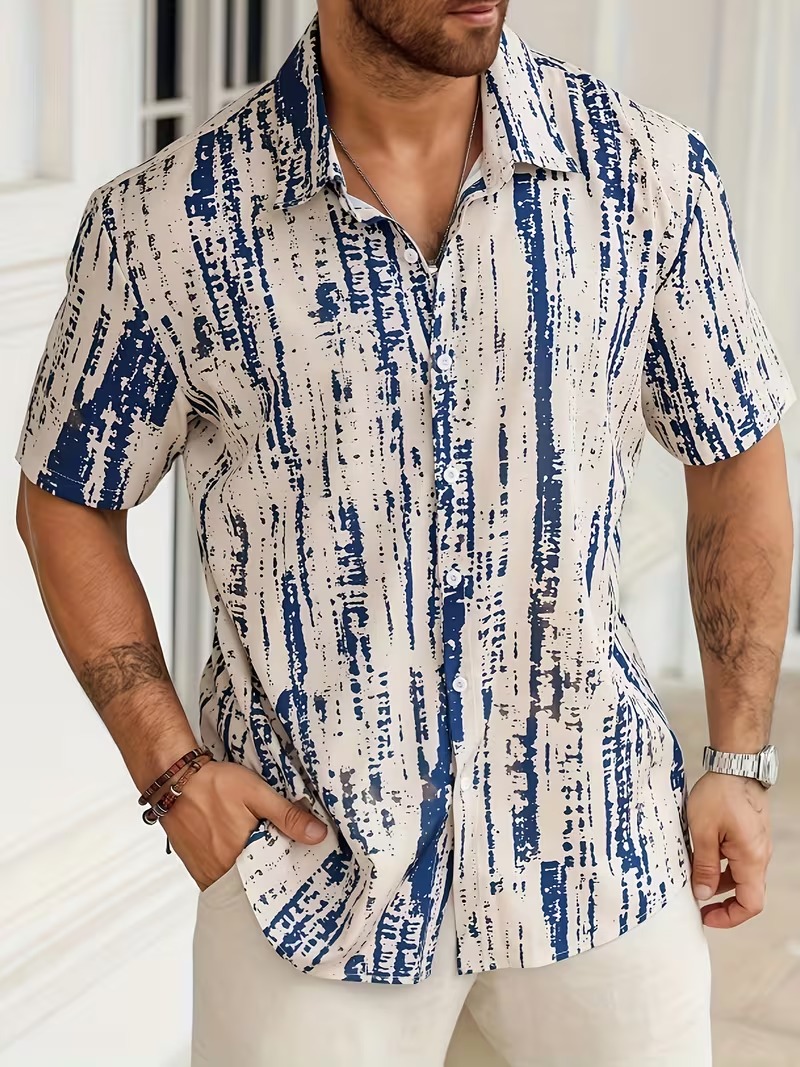 Men’s Abstract Print Summer Shirt