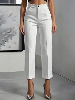 Women’s White High-Waist Pants