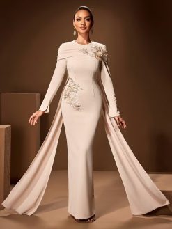 Women’s Draped Cape Maxi Dress